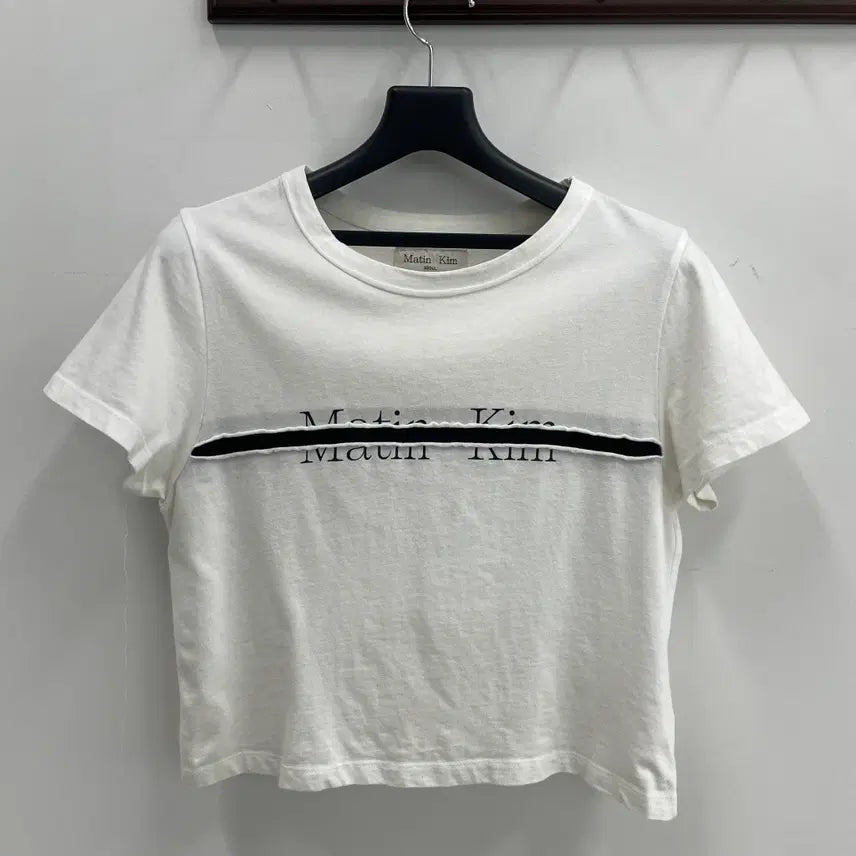 [BUNJANG] Matinkim White Logo Short-Sleeve T-Shirt M / 마뗑킴 여성55-66 화이트 로고 반팔티