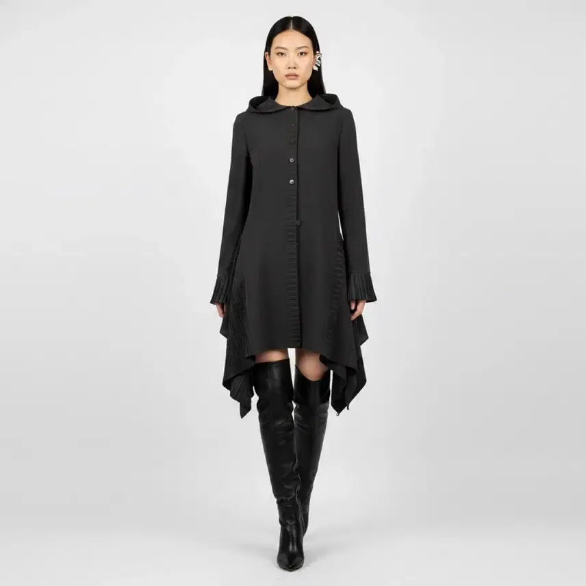 [BUNJANG] Lie Sang Bong Paris Avant-Garde Pleated Unbalanced Hooded Jacket / [미착용/새상품] 이상봉 파리 아방가르드 플리츠 언밸런스 후드 자켓