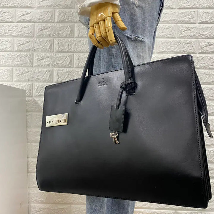 [BUNJANG] Gucci Vintage Black Leather Briefcase / GUCCI / 빈티지 구찌 블랙 레더 브리프케이스 / 서류가방