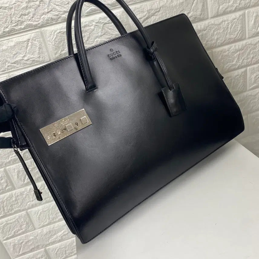 [BUNJANG] Gucci Vintage Black Leather Briefcase / GUCCI / 빈티지 구찌 블랙 레더 브리프케이스 / 서류가방
