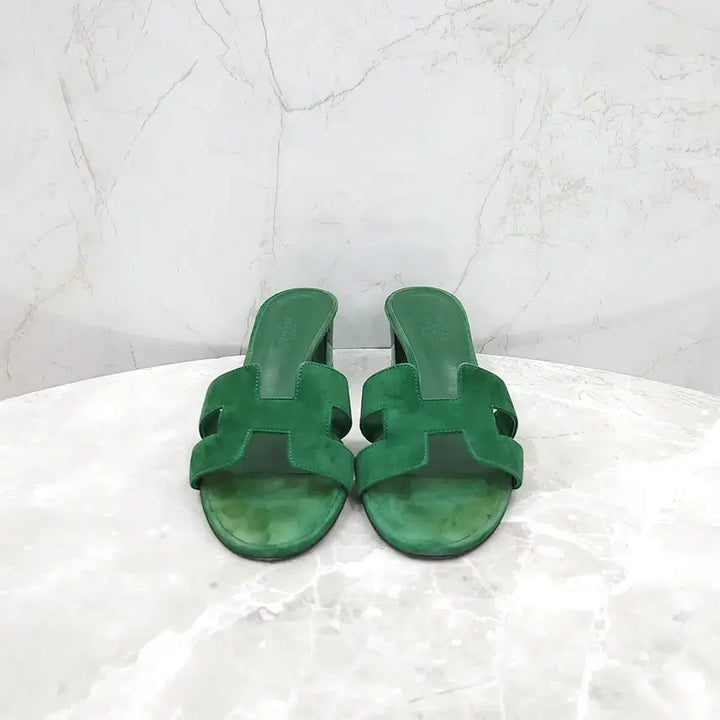 [BUNJANG] Hermes Green Oasis Sandals Slippers - Size 38 / 38 / 에르메스 그린 오아시스 샌들 슬리퍼