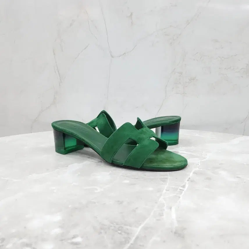 [BUNJANG] Hermes Green Oasis Sandals Slippers - Size 38 / 38 / 에르메스 그린 오아시스 샌들 슬리퍼