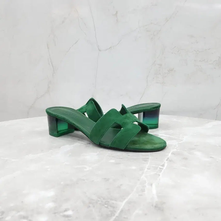 [BUNJANG] Hermes Green Oasis Sandals Slippers - Size 38 / 38 / 에르메스 그린 오아시스 샌들 슬리퍼