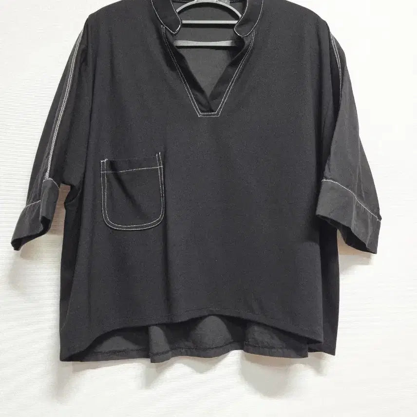 [BUNJANG] cmcube Stitch Short Sleeve Blouse / cmcube 스티치 반팔 블라우스
