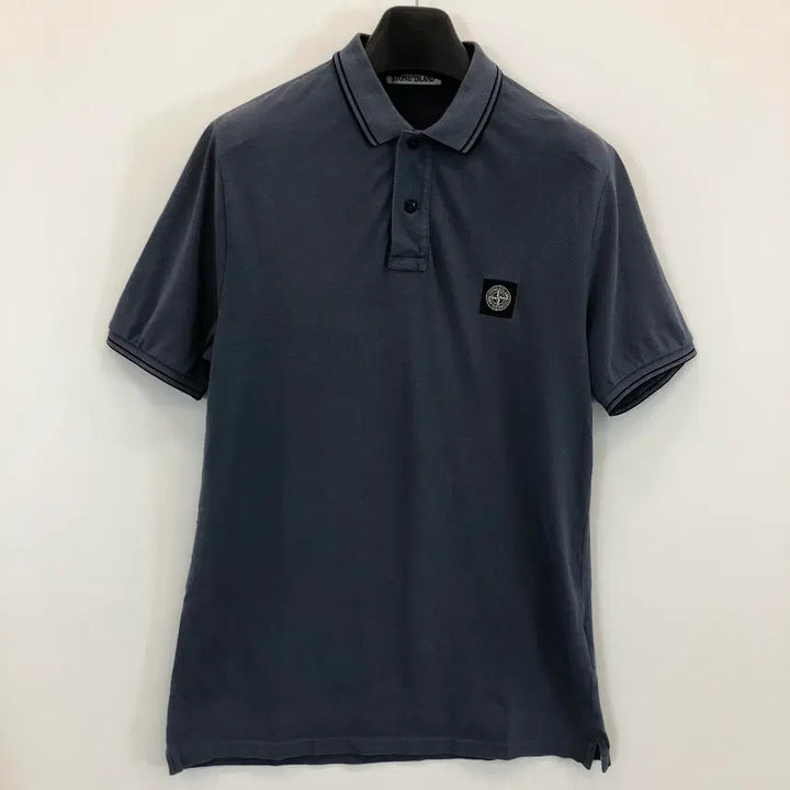 [BUNJANG] Stone Island Logo Patch Slim Fit Polo T-Shirt L / 스톤아일랜드 로고 패치 슬림핏 카라티 L [QR정품]