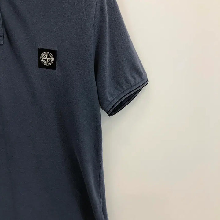 [BUNJANG] Stone Island Logo Patch Slim Fit Polo T-Shirt L / 스톤아일랜드 로고 패치 슬림핏 카라티 L [QR정품]