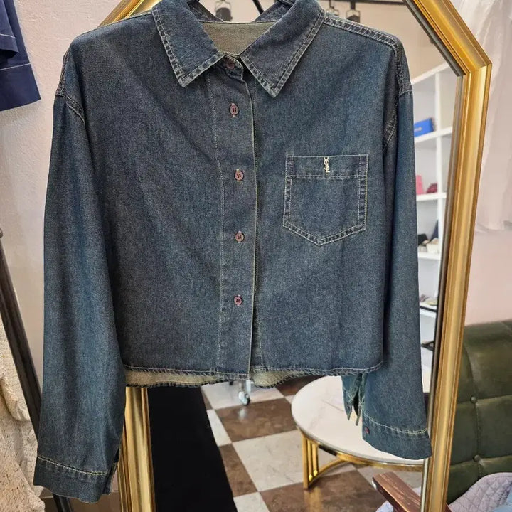 [BUNJANG] Vintage Tie-Dye Cropped Denim Shirt / 12만원 세일 빈티지 나염 크롭데님남방