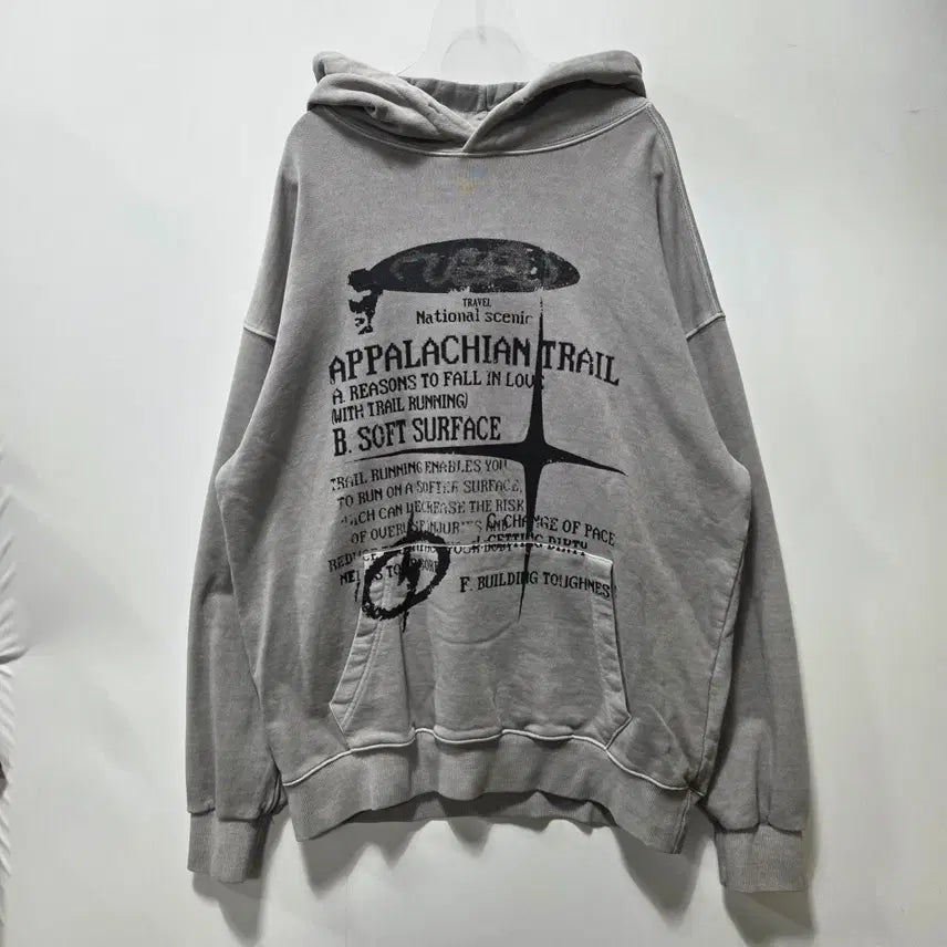 [BUNJANG] Travel Grey Reason Pigment Hoodie L / 트래블 그레이 리즌 트레일 피그먼트 후드티 L 26050812