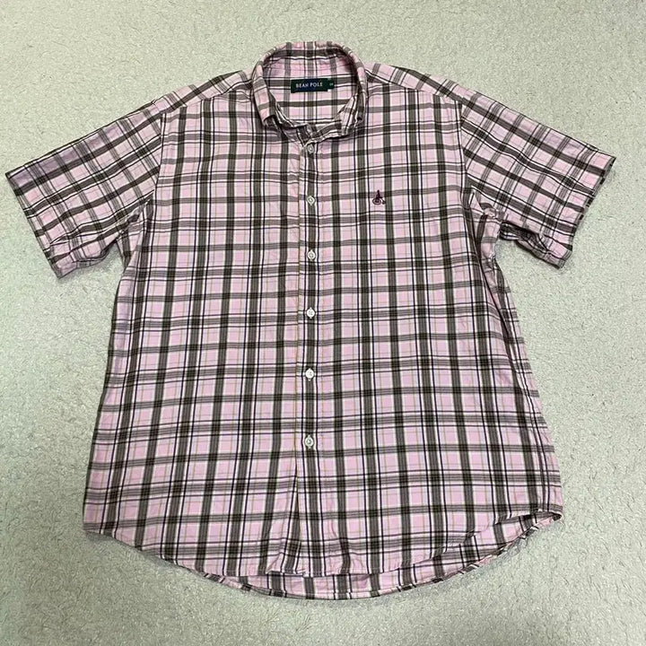 [BUNJANG] Beanpole Check Short Sleeve Shirt Size 95 / 빈폴 체크 반팔 셔츠 95