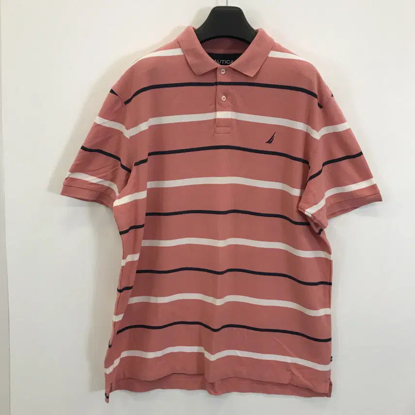 [BUNJANG] Nautica Striped Short Sleeve Polo Shirt XXL / 노티카 NAUTICA 반팔카라티 [XXL]