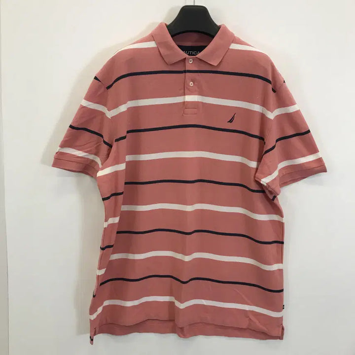 [BUNJANG] Nautica Striped Short Sleeve Polo Shirt XXL / 노티카 NAUTICA 반팔카라티 [XXL]