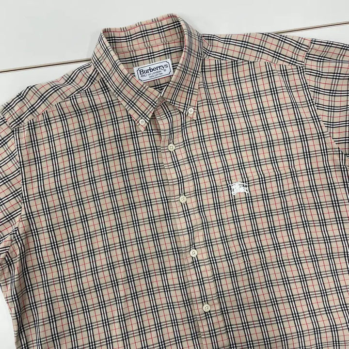 [BUNJANG] Burberry Unisex Nova Check Short Sleeve Shirt L / 버버리 공용L 노바체크 반팔 셔츠