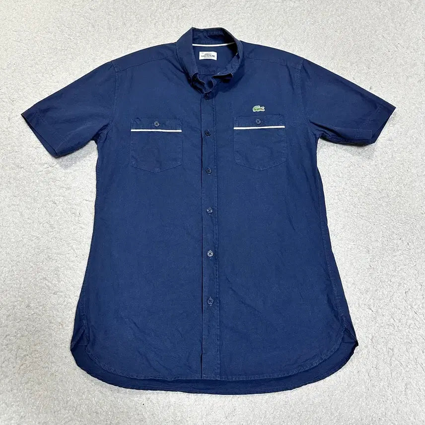 [BUNJANG] Lacoste Navy Short Sleeve Shirt Size 38 / 라코스테 네이비 반팔 셔츠 38