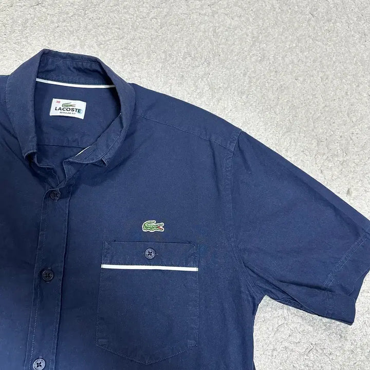 [BUNJANG] Lacoste Navy Short Sleeve Shirt Size 38 / 라코스테 네이비 반팔 셔츠 38