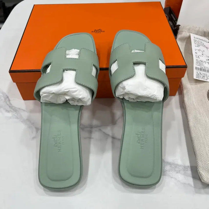 [BUNJANG] Hermes Oran Sandals Mint Size 37 / [영수증포함/37]에르메스 오란 샌들 슬리퍼 민트