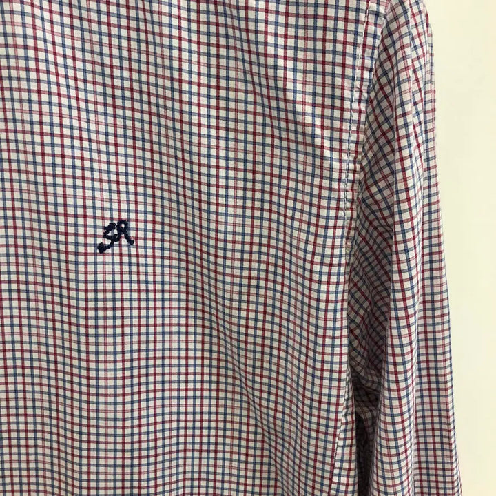 [BUNJANG] SERIES Embroidered Logo Gingham Shirt / 시리즈 자수로고 깅엄셔츠 95