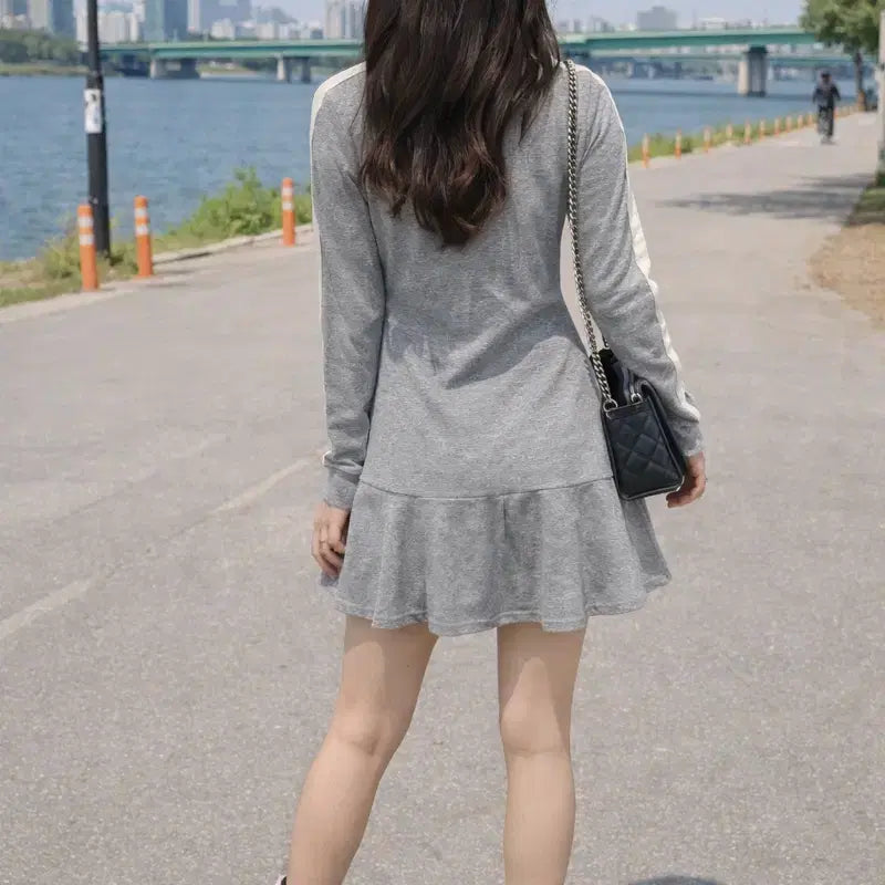 [BUNJANG] Stussy Turtleneck Flare Dress (Gray) / Stussy 스투시 터틀넥 플레어 원피스 (그레이)