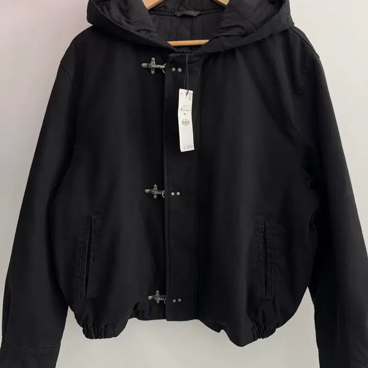 [BUNJANG] Zara Toggle Button Hooded Jumper Black / 새상품 자라 토글버튼 후드 점퍼 블랙