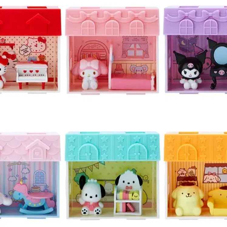[BUNJANG] Sanrio Connecting Block House Characters Figure Room Pochacco &amp; Tuxedo Sam / 산리오 연결되는 블록 하우스 캐릭터즈 피규어룸 포챠코 턱시도샘