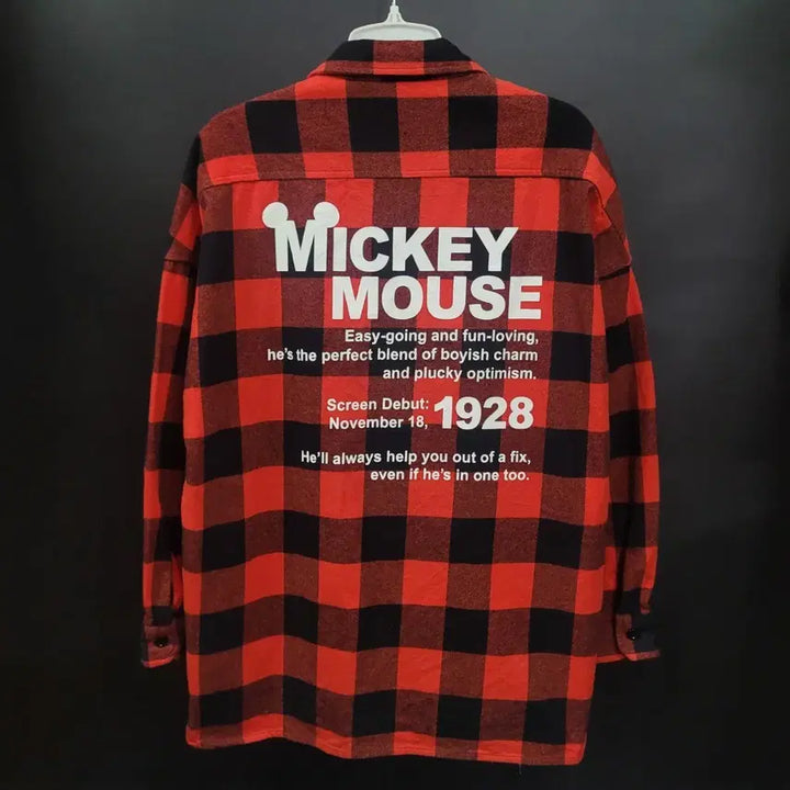 [BUNJANG] Disney Mickey Mouse Check Shirt Jacket / 도쿄 디즈니 미키마우스 체크 셔츠형 자켓