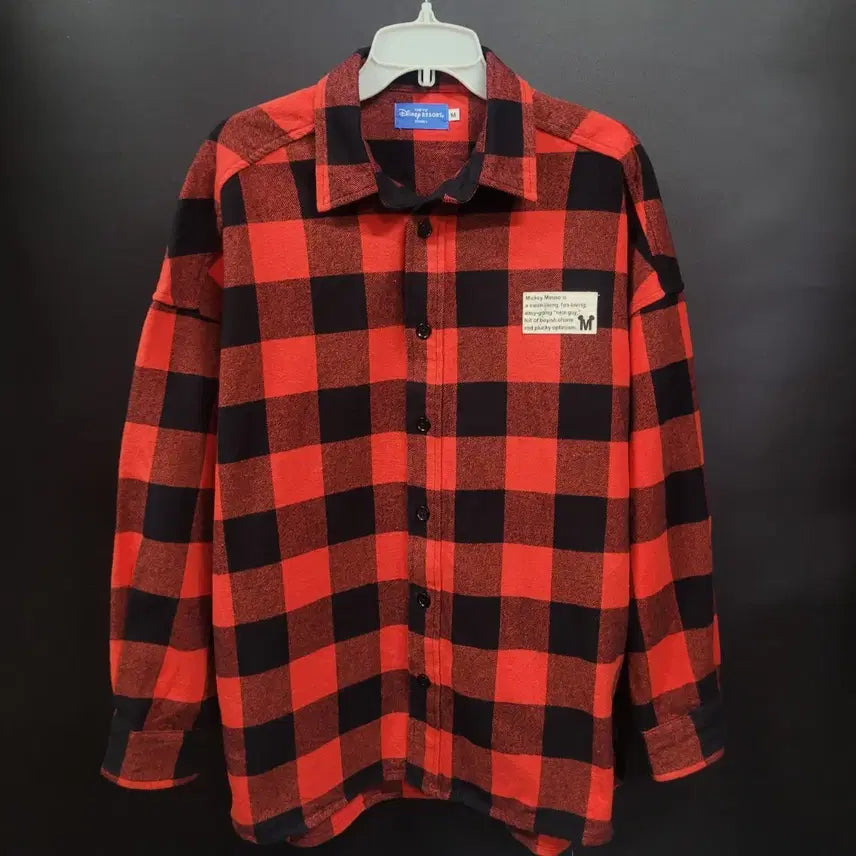 [BUNJANG] Disney Mickey Mouse Check Shirt Jacket / 도쿄 디즈니 미키마우스 체크 셔츠형 자켓