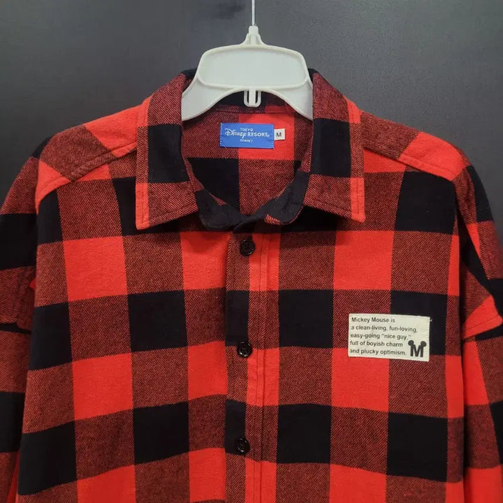 [BUNJANG] Disney Mickey Mouse Check Shirt Jacket / 도쿄 디즈니 미키마우스 체크 셔츠형 자켓