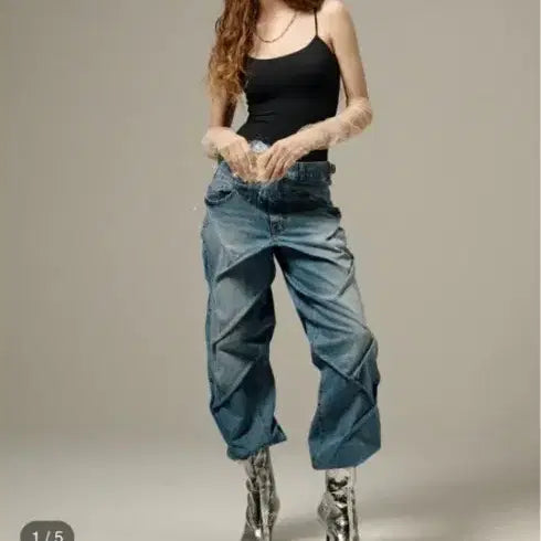 [BUNJANG] AEGO FREEDOM LAB Nip Prism Denim Jeans / 이고프리덤랩  Nip Prism Denim Jeans_w판매