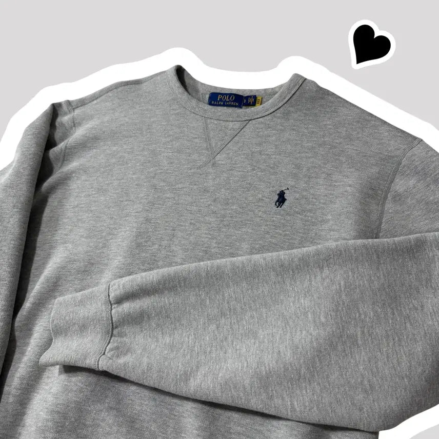 [BUNJANG] Polo Ralph Lauren Grey Sweatshirt (New QR Label) / 신형 QR라벨 폴로 랄프로렌 그레이 맨투맨