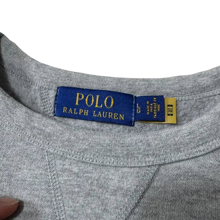 [BUNJANG] Polo Ralph Lauren Grey Sweatshirt (New QR Label) / 신형 QR라벨 폴로 랄프로렌 그레이 맨투맨