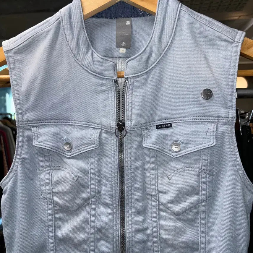 [BUNJANG] G-Star Raw Denim Zip-Up Vest / 지스타 로우 데님 집업 베스트
