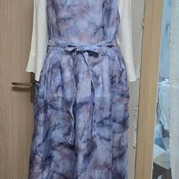 [BUNJANG] Natural Dyed Rayon Apron or Long Vest (One Size) / 천연염색 인견 앞치마 또는 롱조끼(프리사이즈)