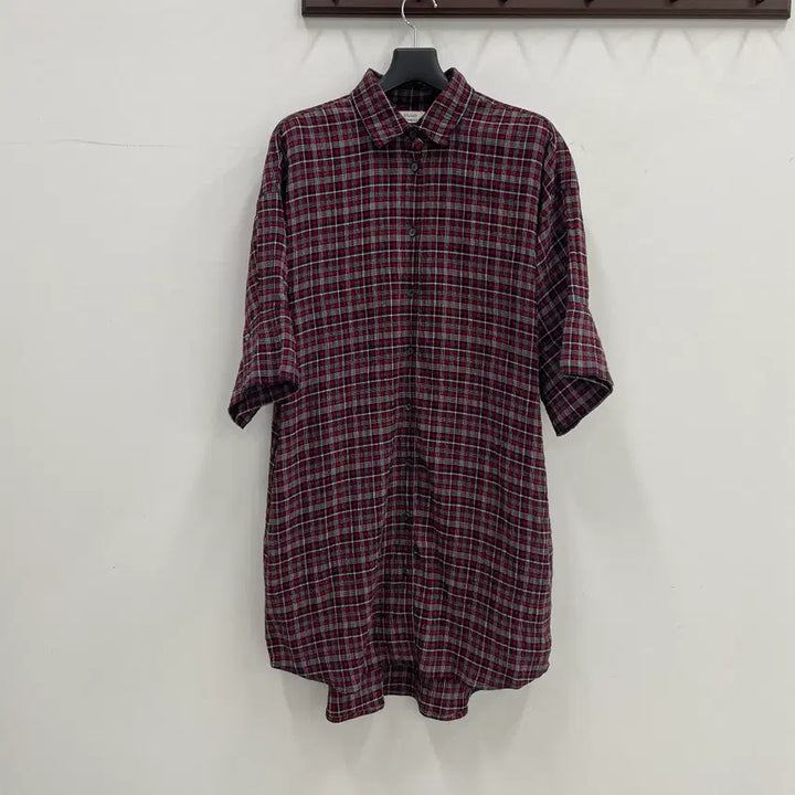 [BUNJANG] Studio Tomboy Summer Cotton Oversized Short-Sleeve Long Shirt Dress / 스튜디오톰보이 여성F 썸머 코튼 반팔 오버핏 롱 셔츠 원피스