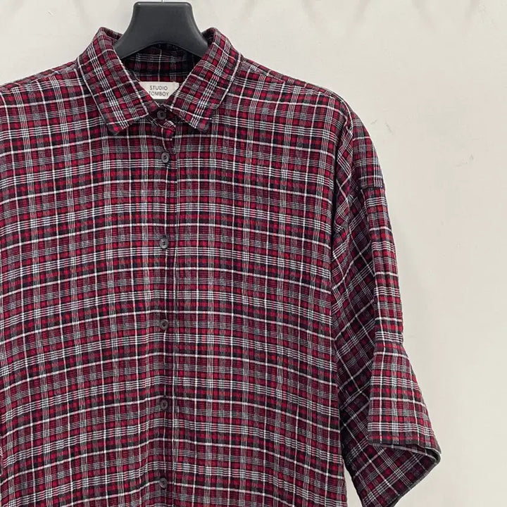 [BUNJANG] Studio Tomboy Summer Cotton Oversized Short-Sleeve Long Shirt Dress / 스튜디오톰보이 여성F 썸머 코튼 반팔 오버핏 롱 셔츠 원피스