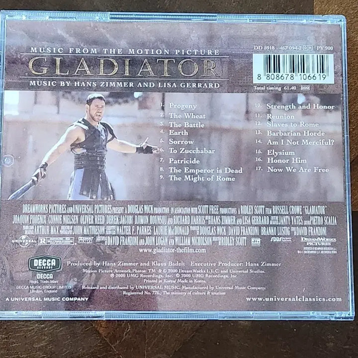 [BUNJANG] Gladiator Original Motion Picture Soundtrack / 글레디에이터 영화 OST