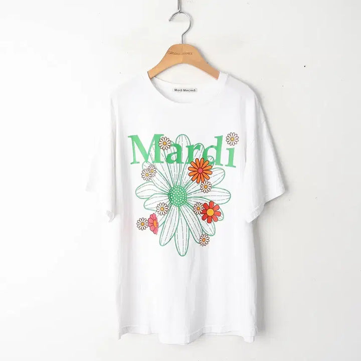 [BUNJANG] Mardi Mercredi Printing Short Sleeve T-Shirt White / F/마르디메크르디 프린팅 반팔티