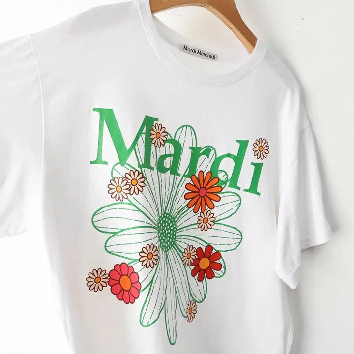 [BUNJANG] Mardi Mercredi Printing Short Sleeve T-Shirt White / F/마르디메크르디 프린팅 반팔티
