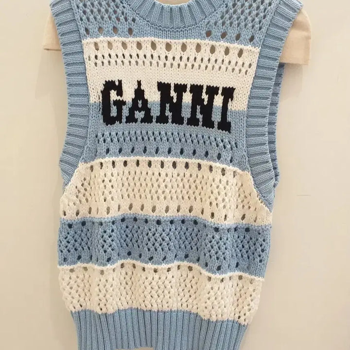 [BUNJANG] Knit Vest - Blue/White / 조끼  새제품  m