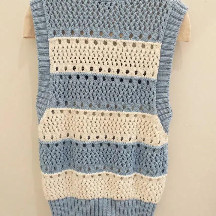 [BUNJANG] Knit Vest - Blue/White / 조끼  새제품  m
