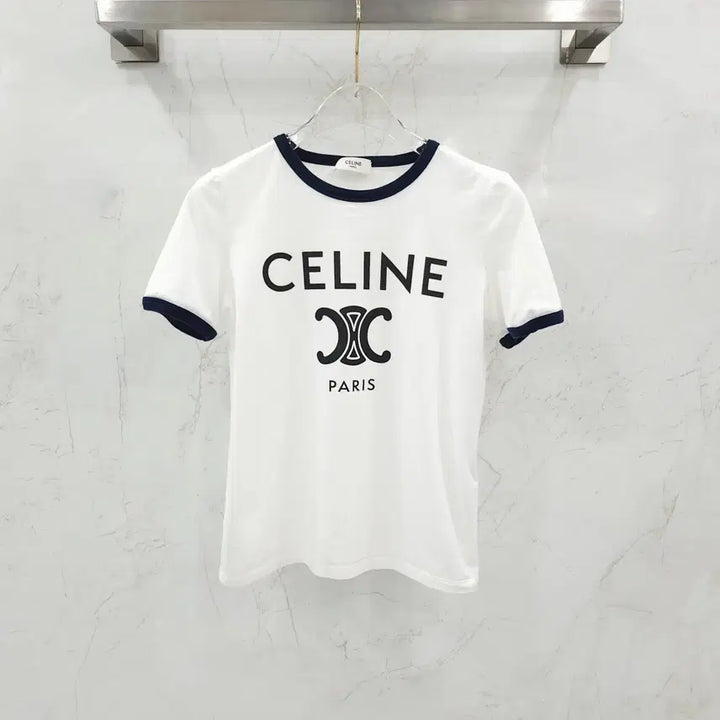 [BUNJANG] Celine White Paris Cotton Short Sleeve T-Shirt XS / XS / 셀린느 화이트 파리스 코튼 반팔 티셔츠 2X872671Q