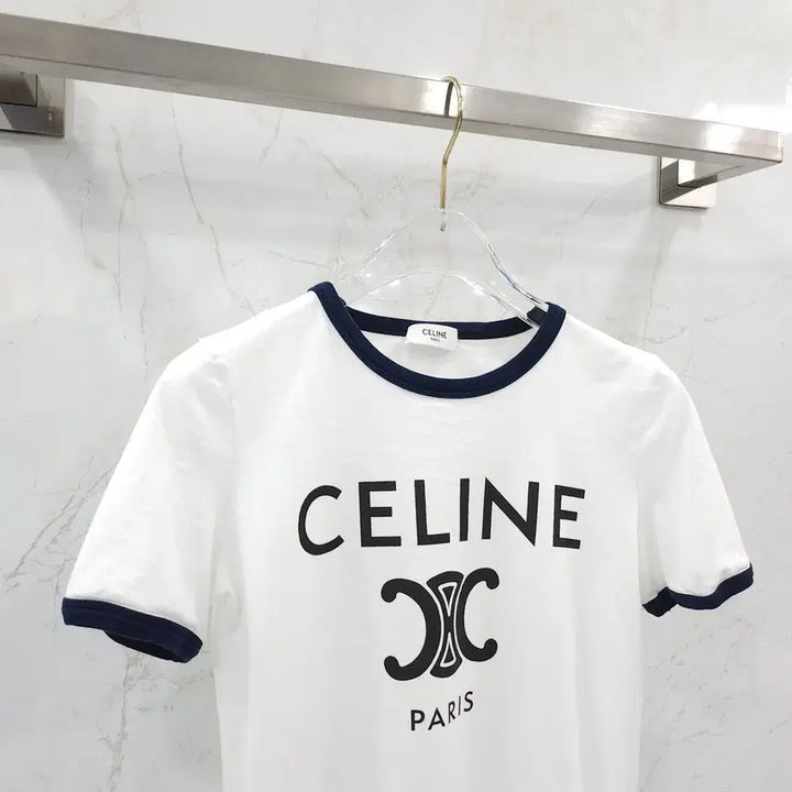 [BUNJANG] Celine White Paris Cotton Short Sleeve T-Shirt XS / XS / 셀린느 화이트 파리스 코튼 반팔 티셔츠 2X872671Q