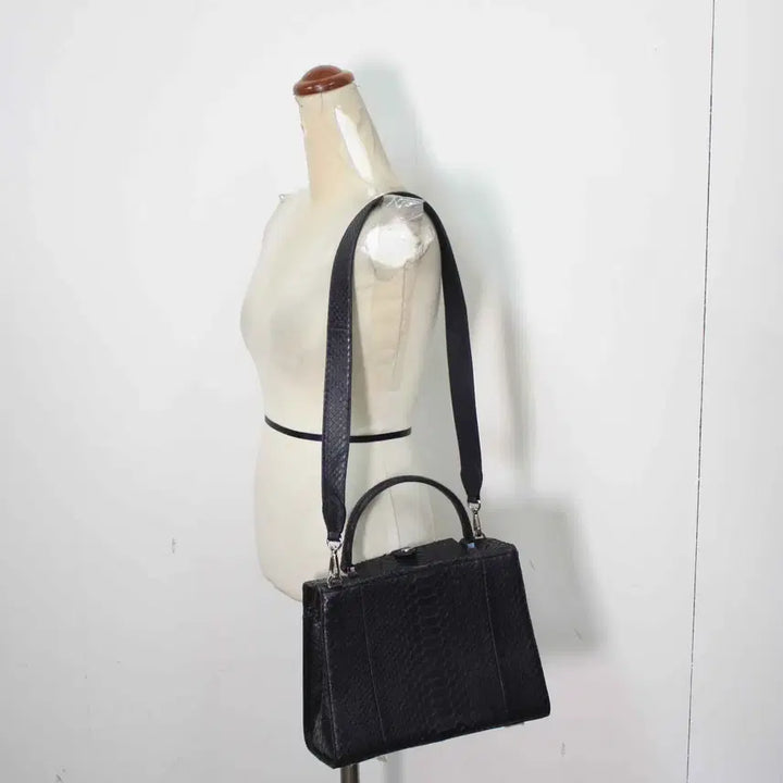 [BUNJANG] Vampi Python Shoulder Bag Navy / B-10683/캐주얼 여성용 뱀피 숄더백