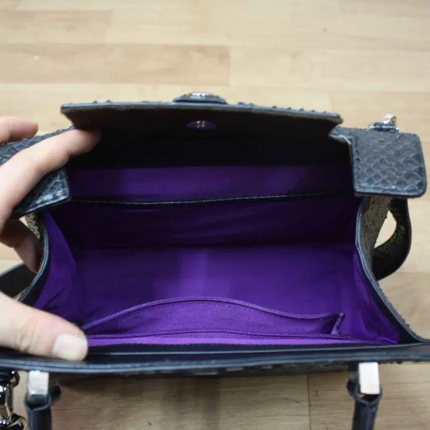 [BUNJANG] Vampi Python Shoulder Bag Navy / B-10683/캐주얼 여성용 뱀피 숄더백