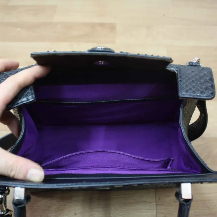 [BUNJANG] Vampi Python Shoulder Bag Navy / B-10683/캐주얼 여성용 뱀피 숄더백
