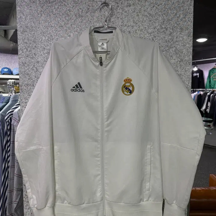 [BUNJANG] Adidas Real Madrid Anthem Jacket White B4707 / 아디다스 레알 마드리드 앤섬 자켓 화이트 B4707
