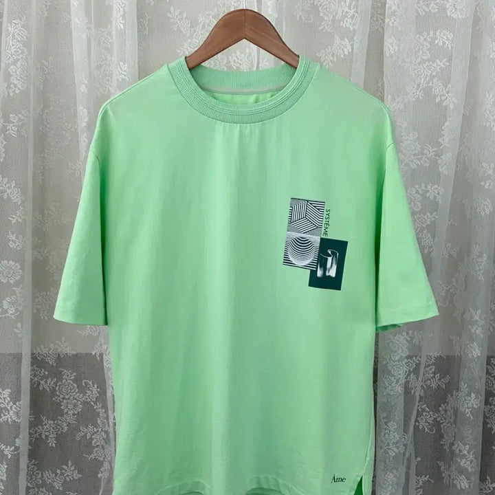 [BUNJANG] System Homme Oversized Graphic T-Shirt Green / 100) 시스템옴므 오버핏 그래픽 반팔 티셔츠 그린