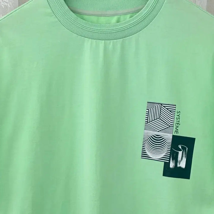 [BUNJANG] System Homme Oversized Graphic T-Shirt Green / 100) 시스템옴므 오버핏 그래픽 반팔 티셔츠 그린