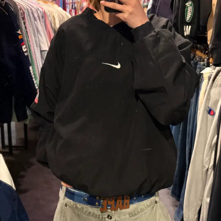 [BUNJANG] Nike Warm-Up Swoosh Shirt Black / [IM] Nike 나이키 웜업 스우시 블랙