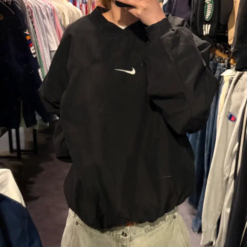 [BUNJANG] Nike Warm-Up Swoosh Shirt Black / [IM] Nike 나이키 웜업 스우시 블랙