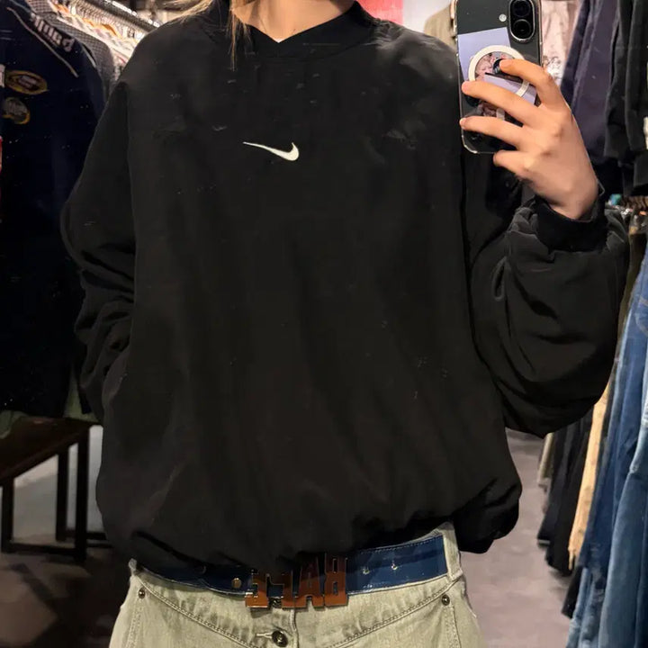 [BUNJANG] Nike Warm-Up Swoosh Shirt Black / [IM] Nike 나이키 웜업 스우시 블랙