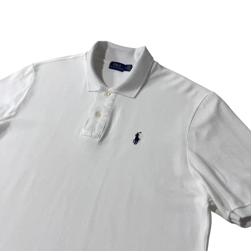 [BUNJANG] Polo Ralph Lauren White Short Sleeve Polo Shirt / 신형 폴로 랄프로렌 화이트 반팔카라티